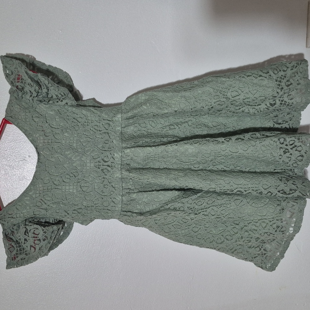 Sisidolls Toddler Grewn Lace Dress Tie Back NEW